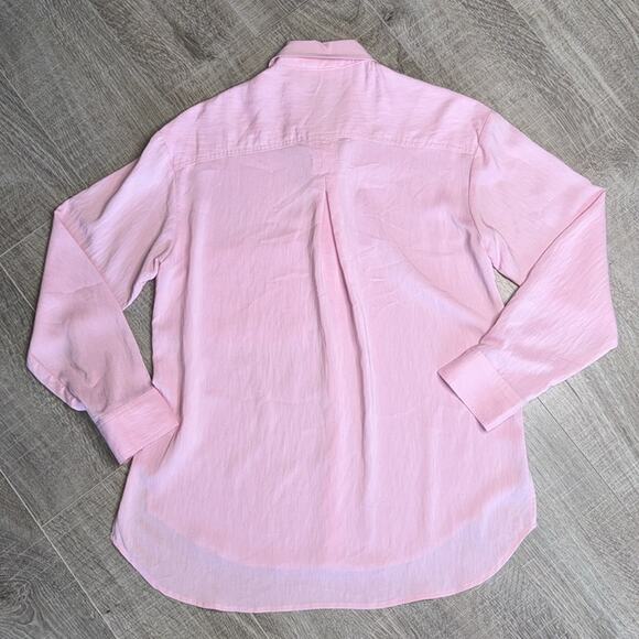 MILLIBON Women’s Pink Button Front Long Sleeve Shirt - Picture 8 of 8